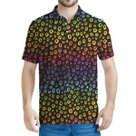 Rainbow Leopard Pattern Print Men's Polo Shirt
