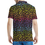 Rainbow Leopard Pattern Print Men's Polo Shirt