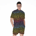 Rainbow Leopard Pattern Print Men's Romper
