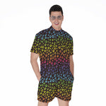 Rainbow Leopard Pattern Print Men's Rompers
