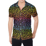 Rainbow Leopard Pattern Print Men's Shirt