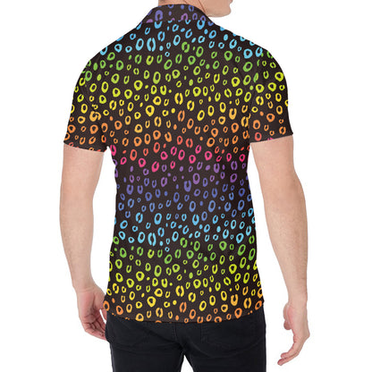 Rainbow Leopard Pattern Print Men's Shirt