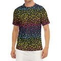 Rainbow Leopard Pattern Print Men's Short Sleeve Rash Guard