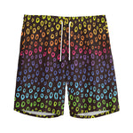 Rainbow Leopard Pattern Print Men's Sports Shorts