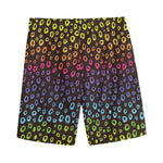 Rainbow Leopard Pattern Print Men's Sports Shorts