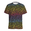Rainbow Leopard Pattern Print Men's Athletic T-Shirt