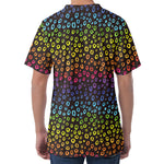 Rainbow Leopard Pattern Print Men's Velvet T-Shirt