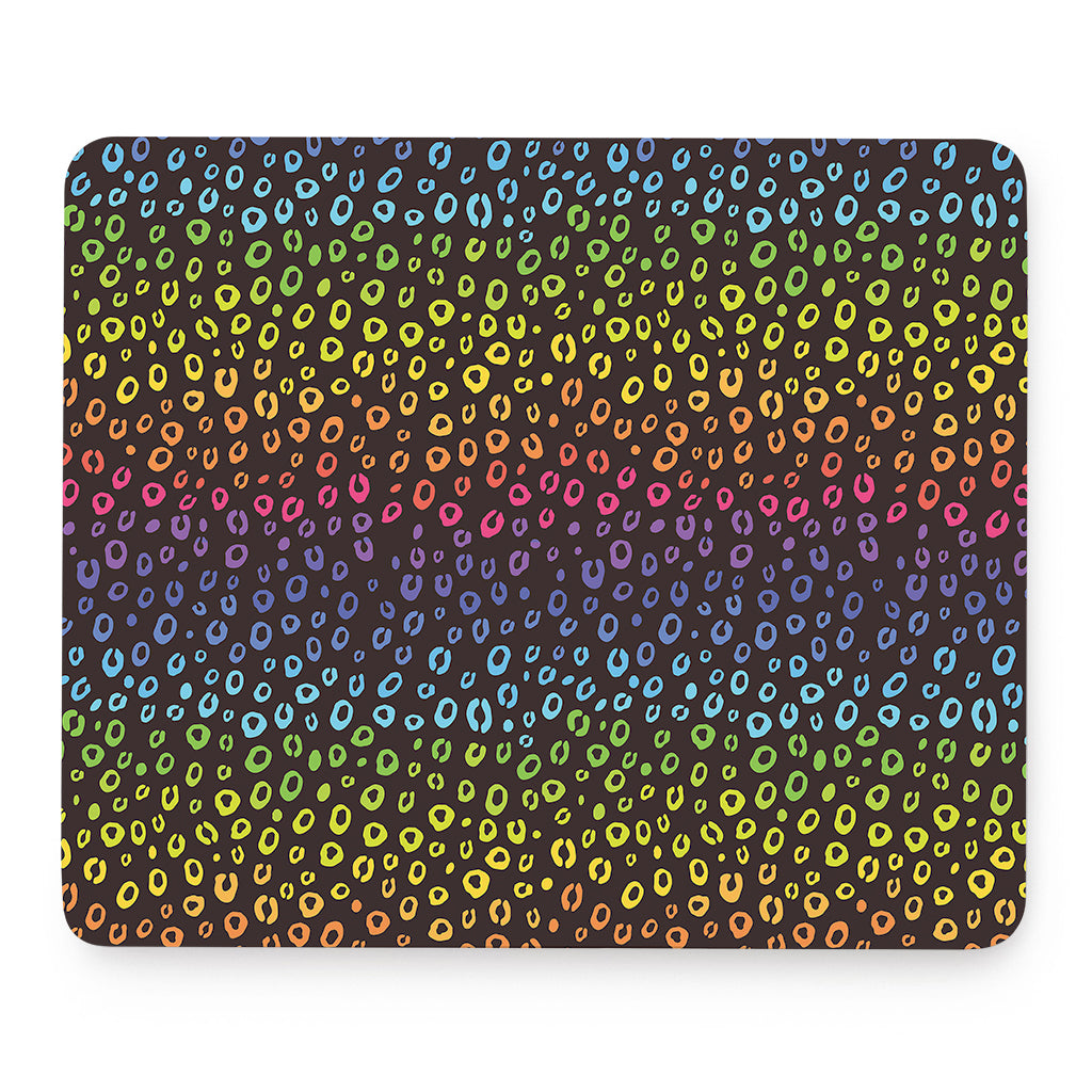 Rainbow Leopard Pattern Print Mouse Pad