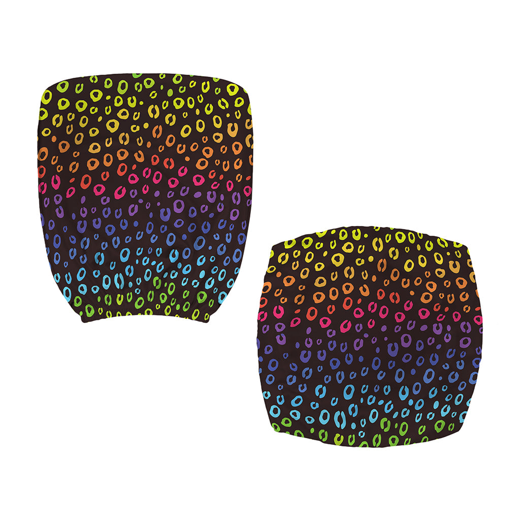 Rainbow Leopard Pattern Print Office Chair Cover