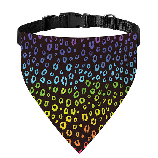 Rainbow Leopard Pattern Print Over The Collar Dog Bandana