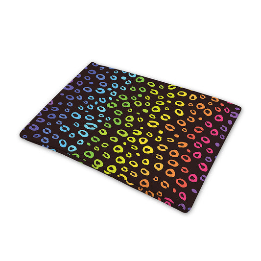 Rainbow Leopard Pattern Print Pet Cooling Mat Cover