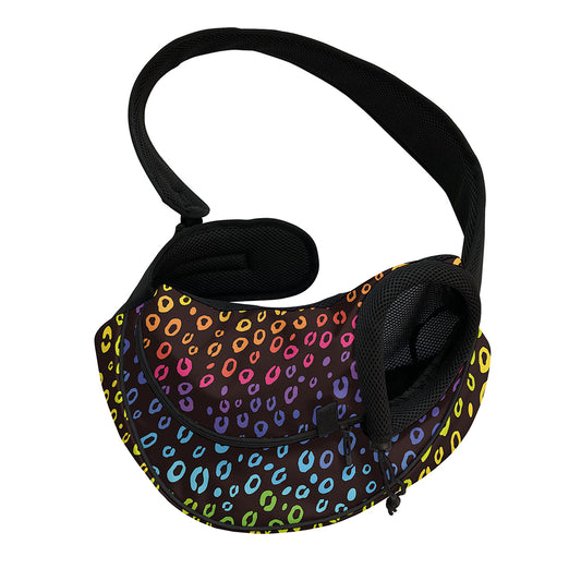 Rainbow Leopard Pattern Print Pet Sling Carrier