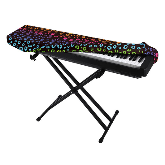 Rainbow Leopard Pattern Print Piano Keyboard Cover