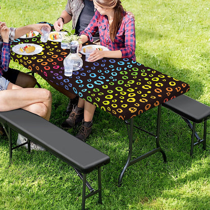 Rainbow Leopard Pattern Print Picnic Table Cover