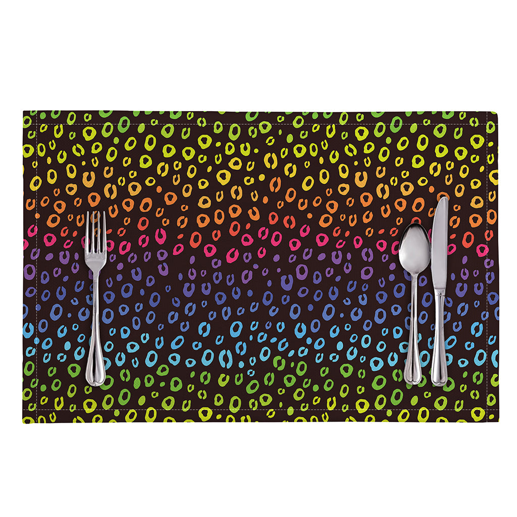 Rainbow Leopard Pattern Print Placemat