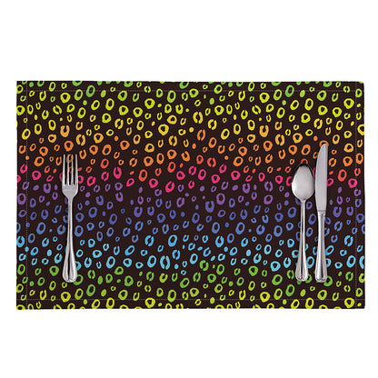 Rainbow Leopard Pattern Print Placemat