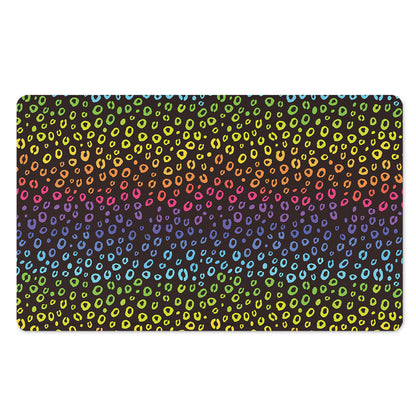 Rainbow Leopard Pattern Print Polyester Doormat