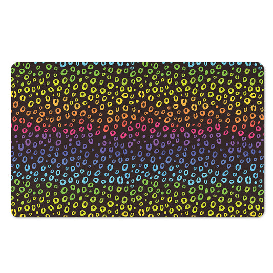 Rainbow Leopard Pattern Print Polyester Doormat