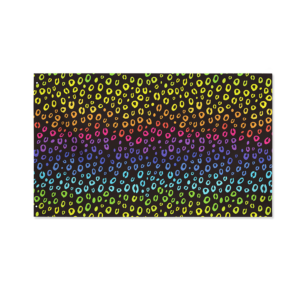 Rainbow Leopard Pattern Print Polyester Flag