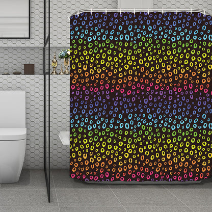 Rainbow Leopard Pattern Print Polyester Shower Curtain