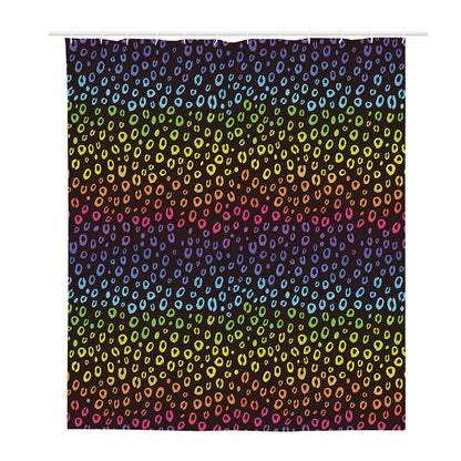 Rainbow Leopard Pattern Print Polyester Shower Curtain