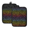Rainbow Leopard Pattern Print Pot Holders With Pocket