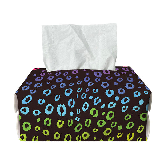 Rainbow Leopard Pattern Print Rectangle Tissue Box Cover