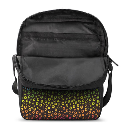Rainbow Leopard Pattern Print Rectangular Crossbody Bag