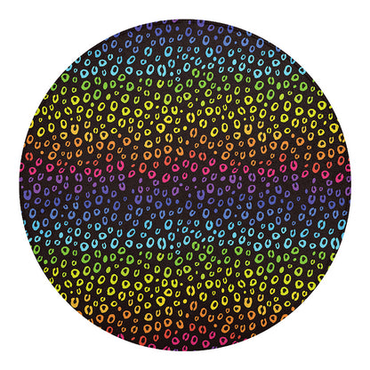 Rainbow Leopard Pattern Print Round Blanket