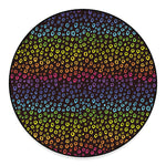 Rainbow Leopard Pattern Print Round Floor Mat