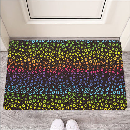 Rainbow Leopard Pattern Print Rubber Doormat