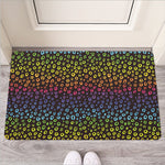 Rainbow Leopard Pattern Print Rubber Doormat