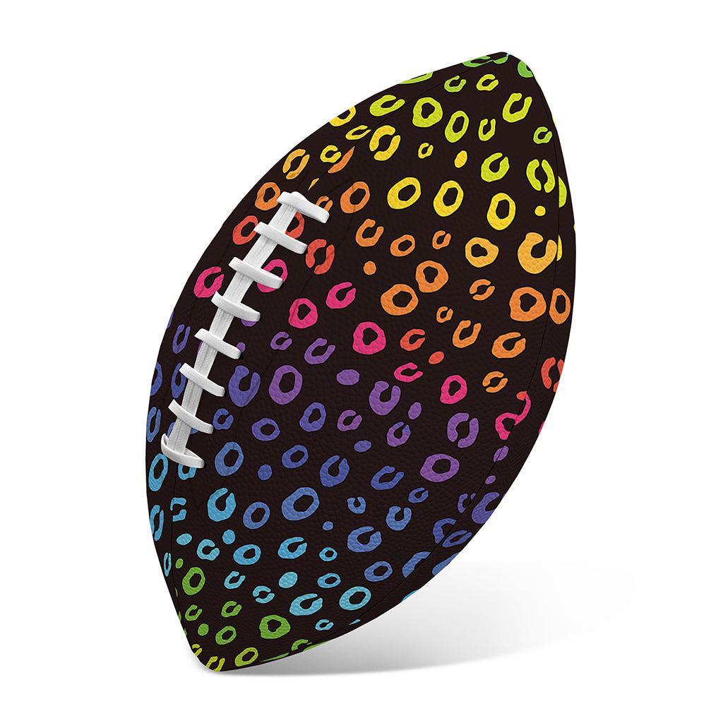 Rainbow Leopard Pattern Print Rugby Ball
