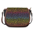 Rainbow Leopard Pattern Print Saddle Bag