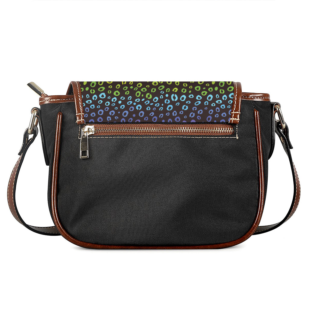 Rainbow Leopard Pattern Print Saddle Bag