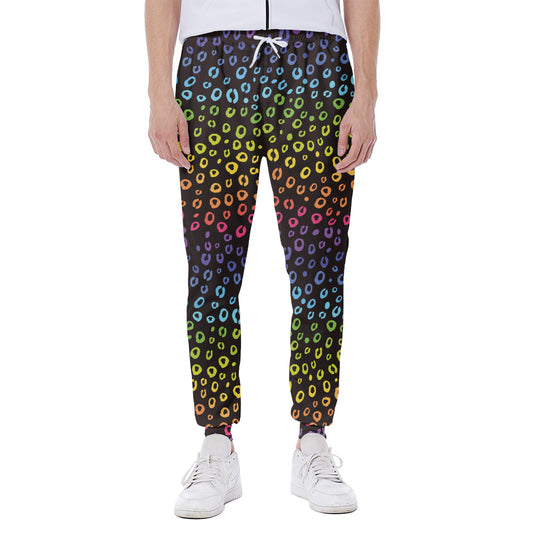 Rainbow Leopard Pattern Print Scuba Joggers