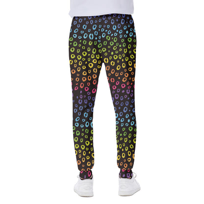 Rainbow Leopard Pattern Print Scuba Joggers