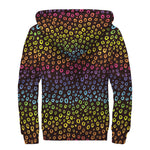 Rainbow Leopard Pattern Print Sherpa Lined Zip Up Hoodie