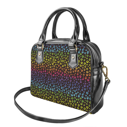 Rainbow Leopard Pattern Print Shoulder Handbag