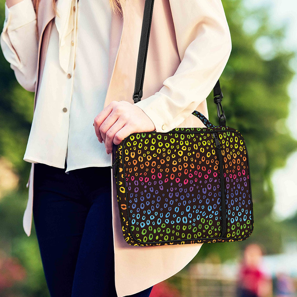 Rainbow Leopard Pattern Print Shoulder Strap Bible Bag