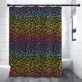 Rainbow Leopard Pattern Print Shower Curtain