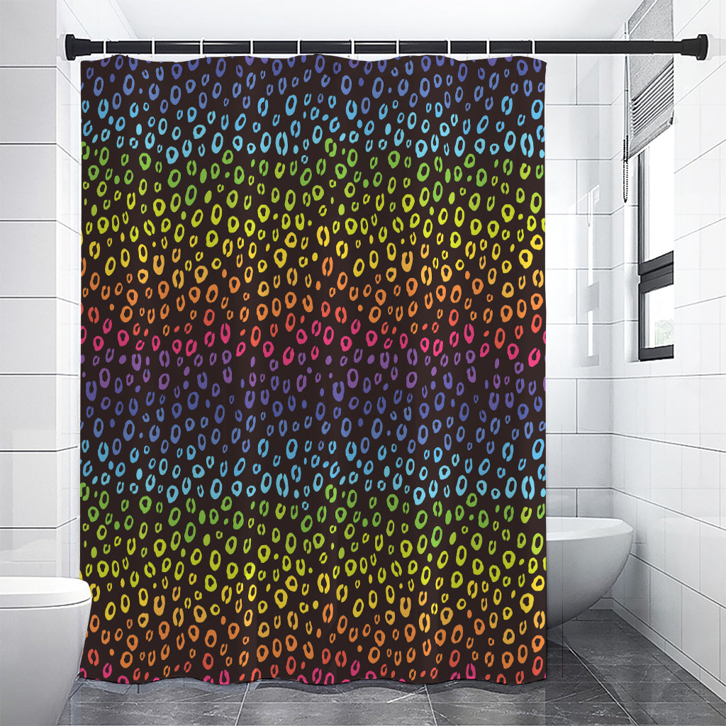Rainbow Leopard Pattern Print Shower Curtain