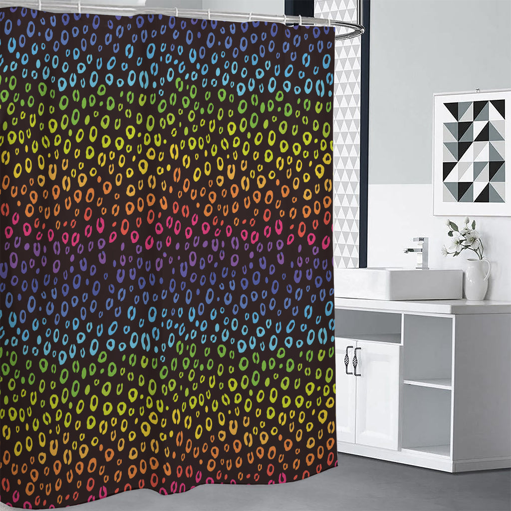 Rainbow Leopard Pattern Print Shower Curtain