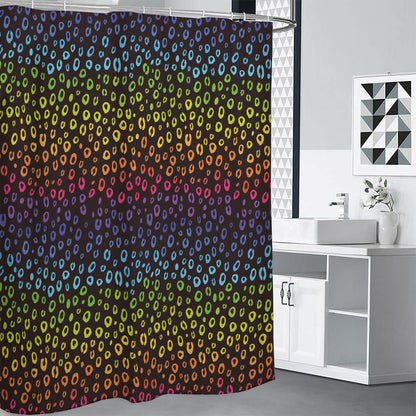 Rainbow Leopard Pattern Print Shower Curtain