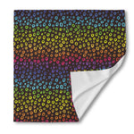 Rainbow Leopard Pattern Print Silk Bandana