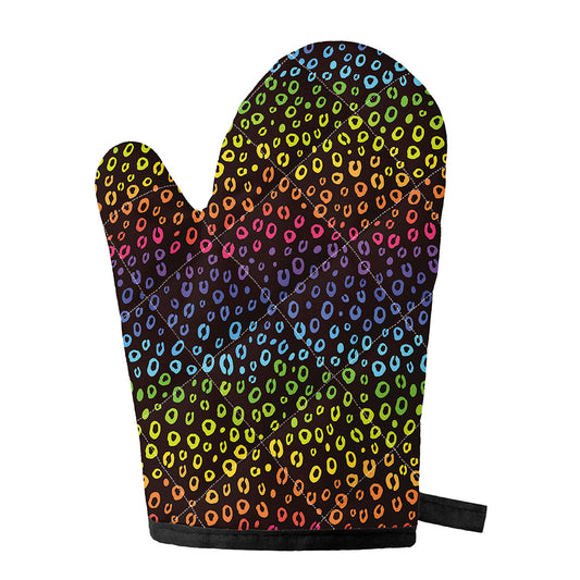 Rainbow Leopard Pattern Print Single Oven Mitt