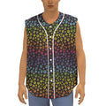 Rainbow Leopard Pattern Print Sleeveless Baseball Jersey