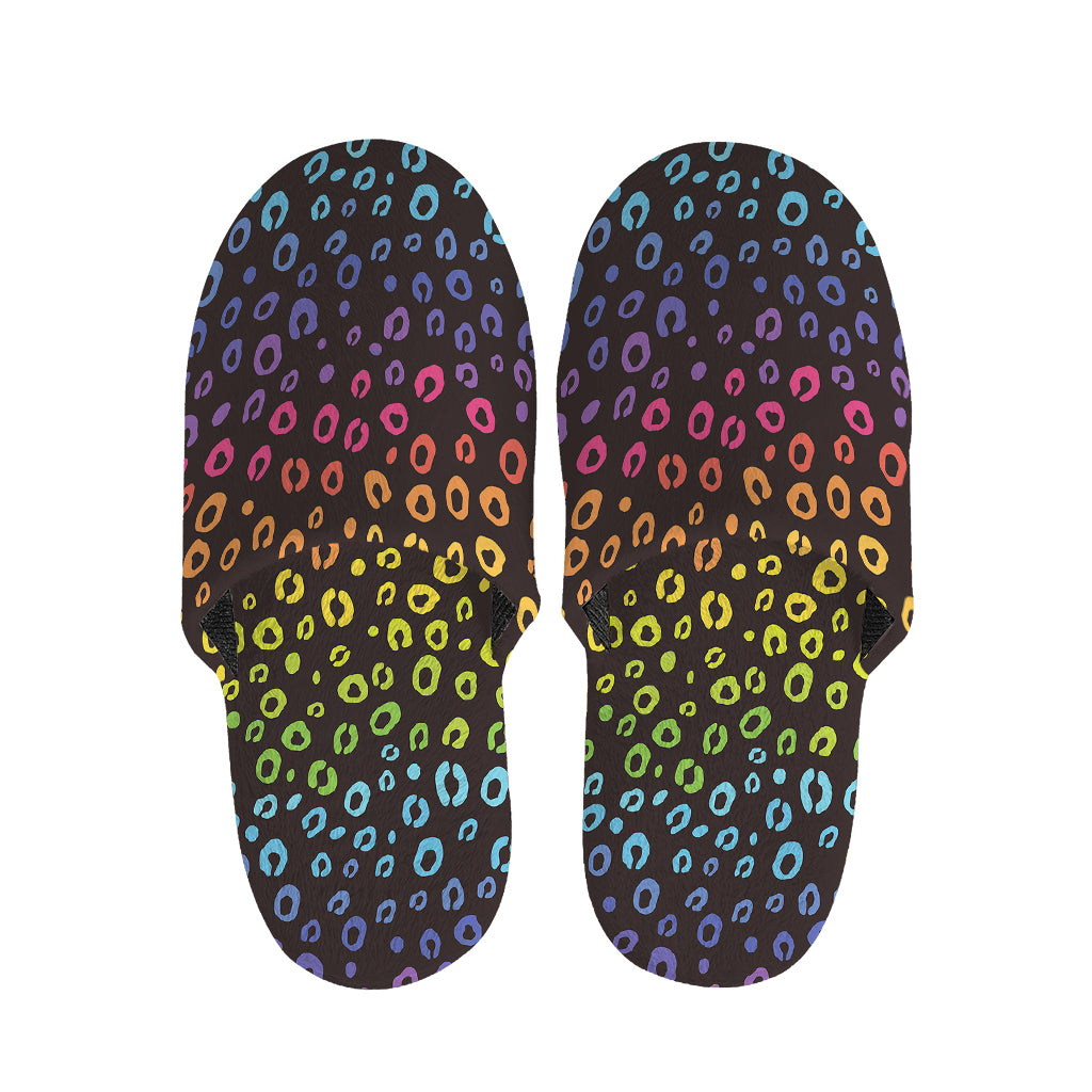 Rainbow Leopard Pattern Print Slippers