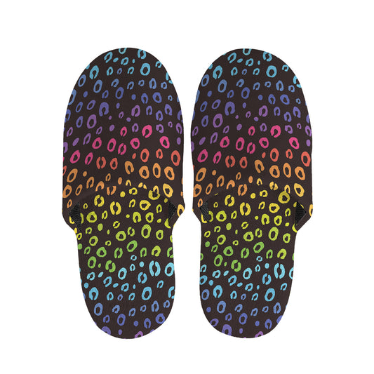 Rainbow Leopard Pattern Print Slippers