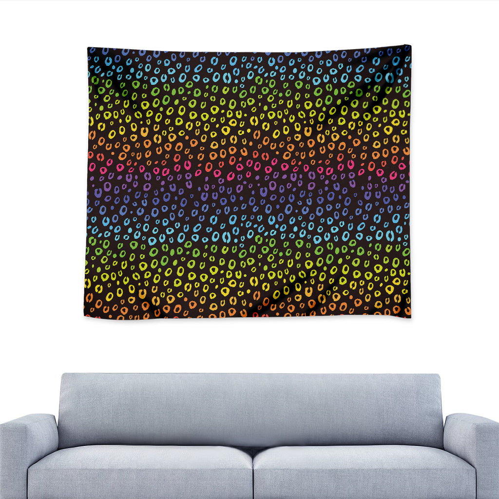 Rainbow Leopard Pattern Print Tapestry